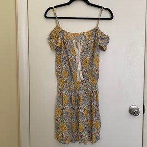 YMI Yellow and Blue Patterned Flowy Dress, Size L